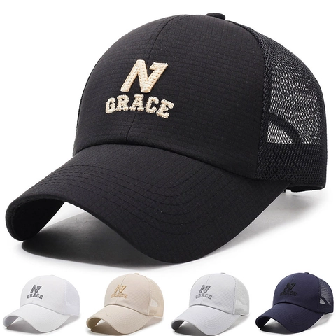 Ademende Mesh Baseballpet Trucker Hat Outdoor Sporten Vissen Zonnehoed Verstelbare Polyester Raster Stof Voor Unisex