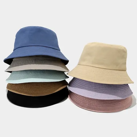 Bucket Hat Polyester Quick Dry Sun Protection Outdoor Casual Simple Solid Color Unisex Breathable Sunshade Basin Hat
