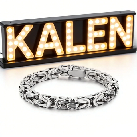 Bracciale A Maglia Bizantina Da Uomo Acciaio Inossidabile 316L Stile Punk Catena Bizantina Gioielli Con Chiusura A Scatto