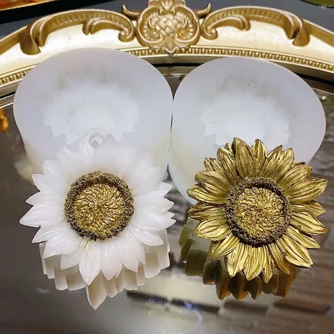 Stampo In Silicone A Girasole A Forma Di Fiore Per Bricolage Cioccolato Fondente Gesso Aromatico Resina