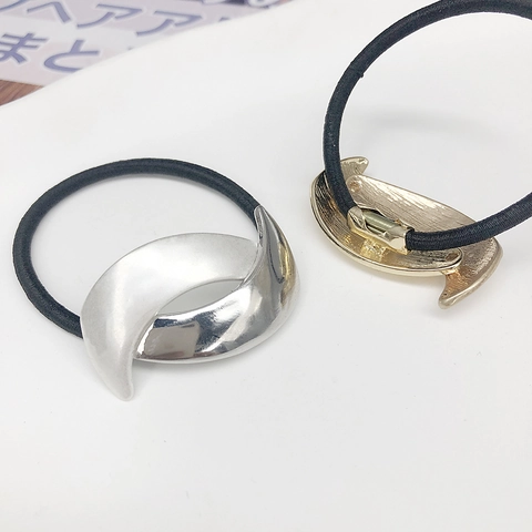 Coletero Geométrico De Metal Con Luna Soporte Elástico Para Coleta Aleación Diadema Minimalista Para Mujer Accesorios De Moda