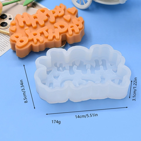 Happy Birthday Buchstaben Silikonform Wolkenbasis DIY Handwerk Für Kerzenherstellung Aromatherapie Gips Dekor