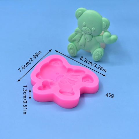 Silicone Bear Mold Holding Heart 3D Cartoon Animal Shape For DIY Baking Cake Chocolate Handmade Soap Candle Crafting