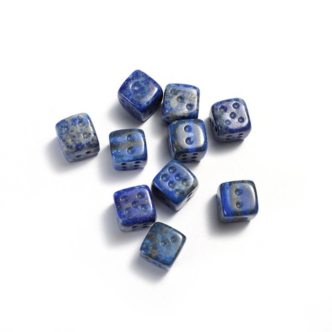 Natural Stone Dice Hand Polished Crystal Gemstone Six Sided Cube Desk Ornament Collection Board Game Accessory