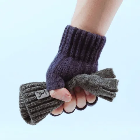 Winter Half Finger Knitted Gloves For Men Women Warm Acrylic Mittens For Writing Office Outdoor Unisex Streetwear Style