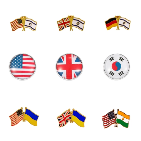 Legering Emaille Nationale Vlag Broche USA UK Australië Vlaggen Reversspeld Badges Kleding Accessoire Sieraden Voor Mannen Vrouwen