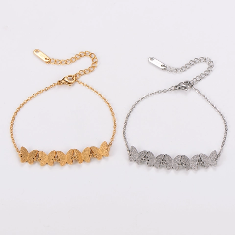 Pulsera De Eslabones De Mariposa De Acero Inoxidable Mate Estilo Minimalista Para Mujeres Joyería Con Cierre De Langosta Ajustable