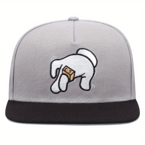 Cappello Snapback Misto Cotone Acrilico Ricamato Visiera Piatta Streetwear Hip Hop Regolabile Protezione Solare Uomo Donna