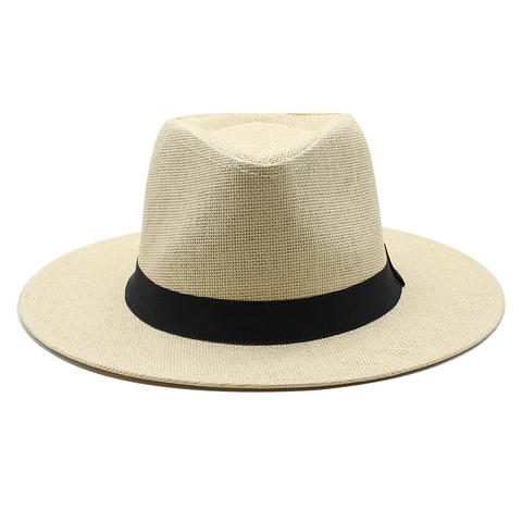 Straw Fedora Hat Panama Sun Hat Wide Brim Paper Summer Beach Vacation Travel Breathable For Men Women