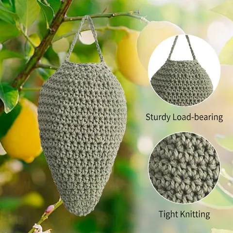 Handgewebter Hängekorb Aus Baumwollseil Tropfenform Wandmontierte Aufbewahrungstasche Für Obst Gemüse Boho Wohndekor