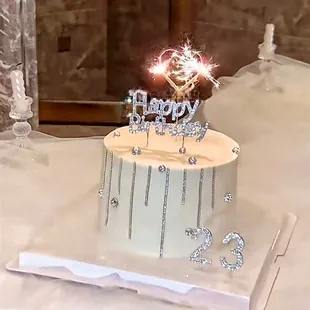 Silver Rhinestone Happy Birthday Cake Topper Alloy Iron Number 0-9 Cake Decoration For Birthday Anniversary Party Women