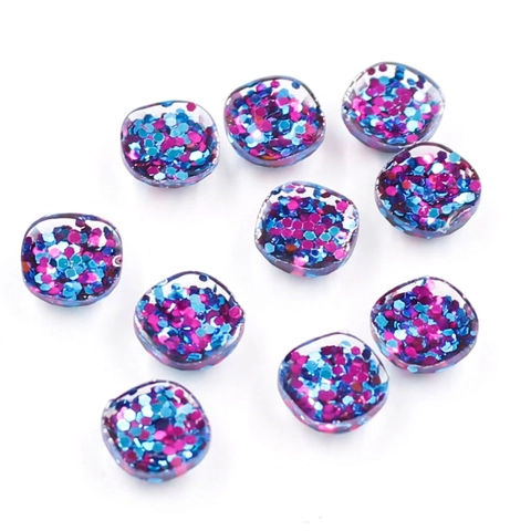 Glitter Sequin Resin Cabochons Flatback Patches For DIY Jewelry Making Crafts Pendants Necklaces Accessories