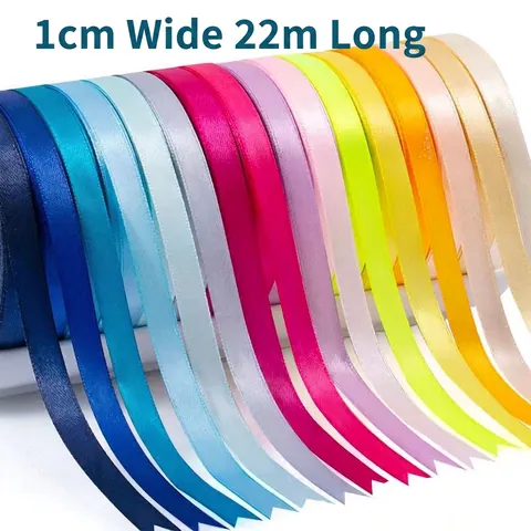 Colorful Satin Ribbon Polyester Fabric For Gift Wrapping Wedding Cake Decoration DIY Crafts Hair Accessories Supplies