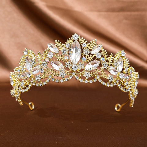 Corona Da Sposa Barocca Di Lusso Tiara Lega Zircone Strass Matrimonio Concorso Accessori Per Capelli Donna Regina Vintage