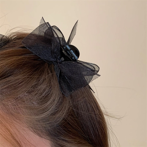Eleganter Organza Schleife Haarklammer Für Damen Große Netzstoff Haarnadel Übergroße Ponytail Halter Haarschmuck Koreanischer Stil