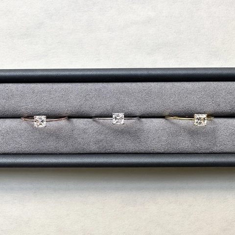 Anello In Argento Sterling 925 Con Moissanite Zircone Taglio Quadrato Gioielli Di Moda Minimalisti Geometrici Per Donna