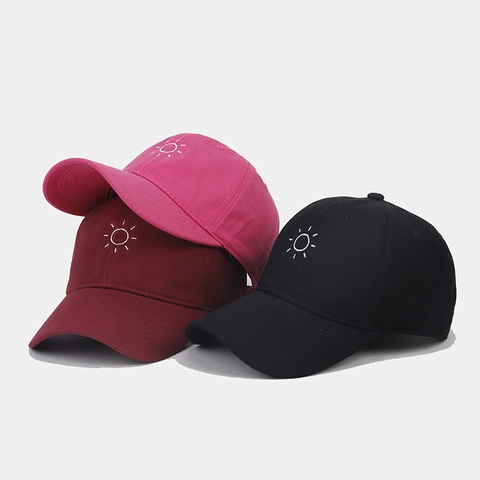 Casquette De Baseball En Coton Broderie Soleil Protection Solaire Réglable Chapeau De Sport Décontracté Unisexe