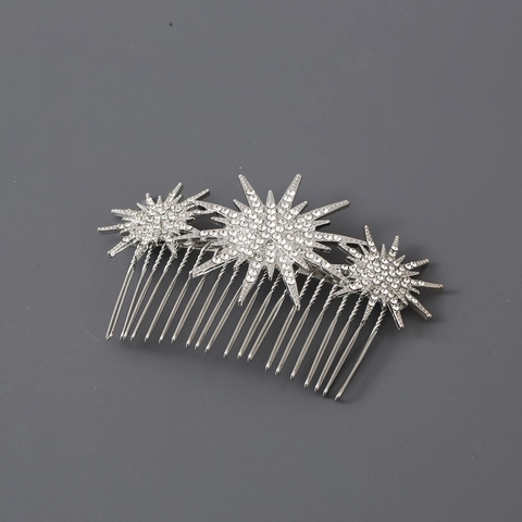 Pettine Per Capelli A Stella Vintage Lega Strass Cristallo Copricapo Elegante Accessori Per Capelli Sposa Per Donne Matrimonio