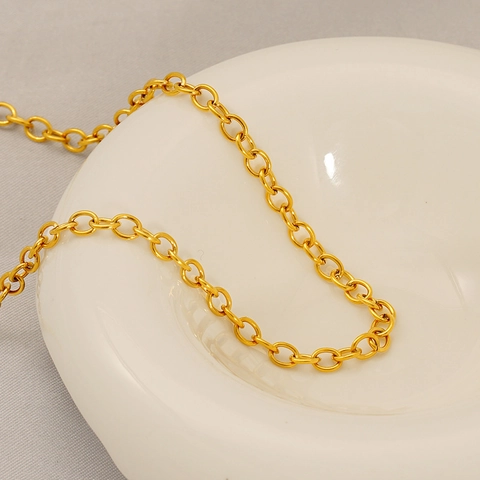 Collana E Bracciale In Acciaio Inossidabile Placcato Oro 18K Per Donna Catena O Gioielli Di Moda Eleganti