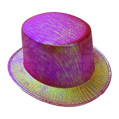 Iridescent Laser Top Hat Metallic Magician Performance Cap For Party Carnival Halloween Stage Costume Adults