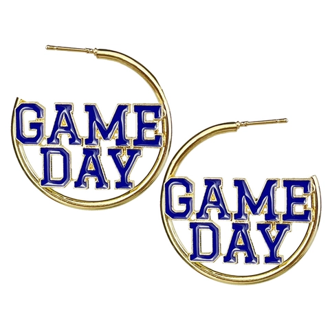 Boucles Oreilles Créoles Game Day Alliage Émail Football Thème Sportif Bijoux Mode Pour Femmes Style Pendulaire