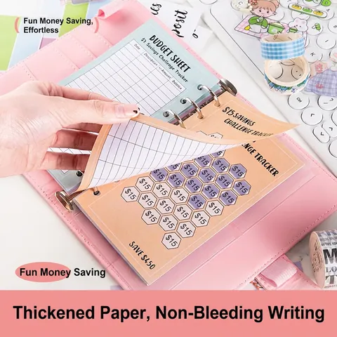 A6 Budget Binder PU Leer Krokodillenpatroon Geld Besparen Uitdaging Notitieboek Rits Enveloppen Contant Geld Budget Organizer