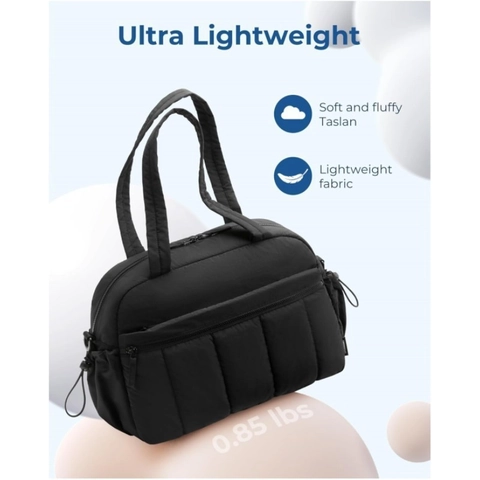 Quilted Travel Duffel Bag Large Capacity Waterproof Taslan Sports Gym Weekend Bag For Women With Dry Wet Separation