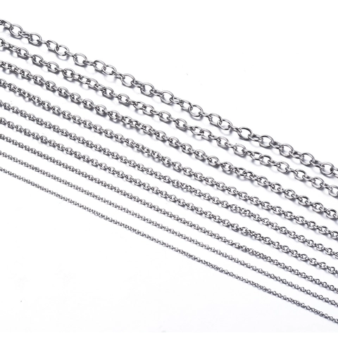 Edelstahl Gliederkette O-Kette Halskette Einfache Polierte Kette Schmuck Zubehör Für Herren Damen Minimalistischer Stil
