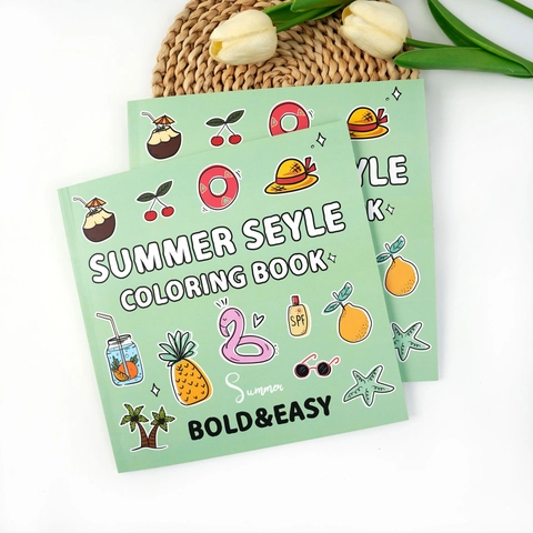 Libro De Colorear De Papel Para Niños Líneas Simples Temas De Verano Espacio Cumpleaños Navidad Para Principiantes