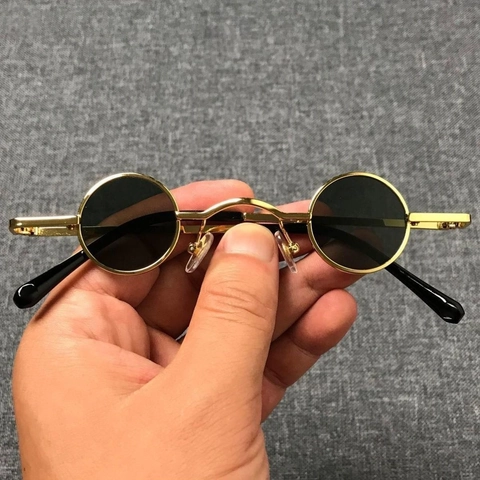 Retro Geometrische Ac Ronde Frame Dameszonnebril Met Volledig Frame