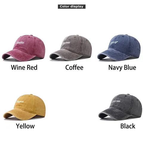 Cappello Da Baseball Vintage In Cotone Lavato Ricamato Cappello Da Sole Retrò Regolabile Outdoor Unisex