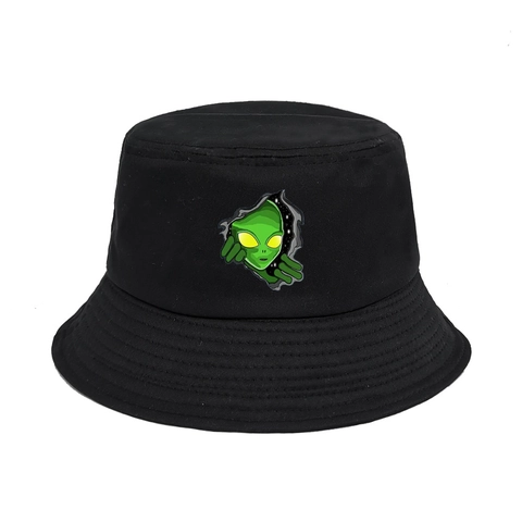 Cappello Da Pescatore In Cotone Con Grafica Alieno Protezione Solare Casual All'aperto Per Uomo Donna