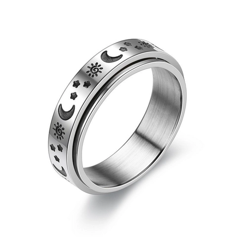 Minimalistischer Titanstahl Spinner Ring Angstabbau Rotierender Fingerring Für Herren Damen Mode Schmuck