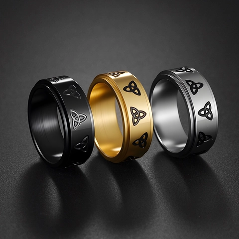 Wikinger Keltenknoten Spinner Ring Edelstahl Drehbarer Stressabbau Band Vintage Punk Schmuck Für Damen Herren