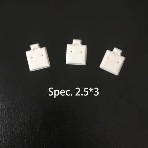 Earring Display Cards White Square PVC Plastic Stud Holders With Hanging Holes For Jewelry Showcase Organizer