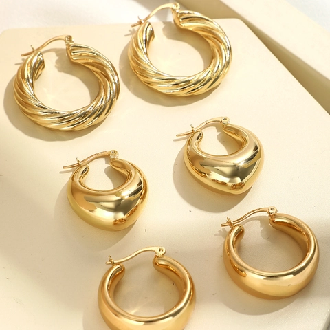 Geometrische Klobige Tropfenohrringe Vergoldete Legierung Vintage Minimalistischer Schmuck Für Damen Elegant Stilvoll