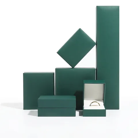Flip Top Jewelry Box For Ring Necklace Bracelet Packaging Composite Material Textured Case Storage Gift Box Multiple Colors