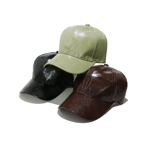 Gorra De Béisbol De Cuero PU Patrón De Serpiente Protección Solar Chic Accesorios De Moda Unisex
