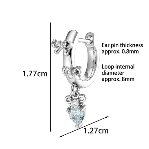 Strikje Hart Zirkonia Huggie Oorbellen Koper Hart Hanger Ringetjes Sieraden Minimalistische Fonkelende Voor Vrouwen