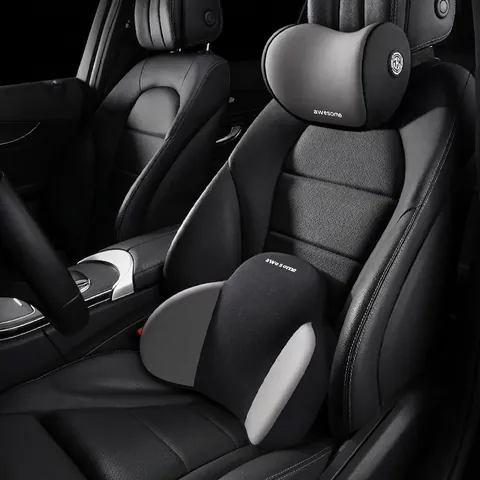 Appui Tête De Voiture Coussin De Soutien Du Cou Mousse À Mémoire Ergonomique Respirant Pour Voyage Conduite Impression De Lettres