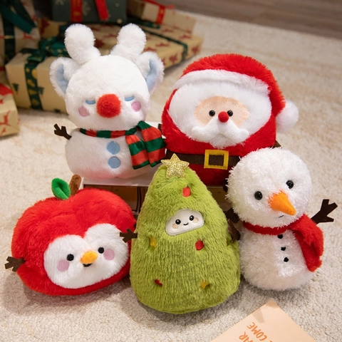 Peluche Di Natale Bambola Morbida Cartoon Babbo Natale Pupazzo Di Neve Renna Albero Mela Decorazione Stabile Regalo Vacanze