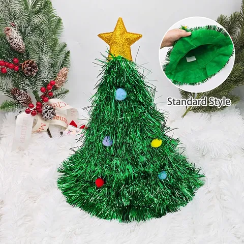Cerchietto Natalizio per Donna Ragazza Fascia per Capelli con Corna di Renna Paillette Luccicanti Cappello Albero di Natale Accessori per Capelli Festa di Capodanno