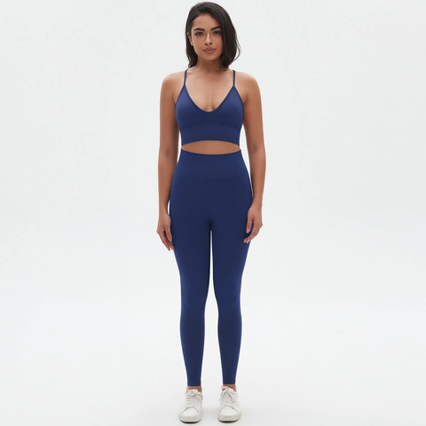 Mujer Sujetador Yoga Y Leggings Sin Costura Nylon Spandex Cintura Alta Transpirable Ropa Deportiva Fitness