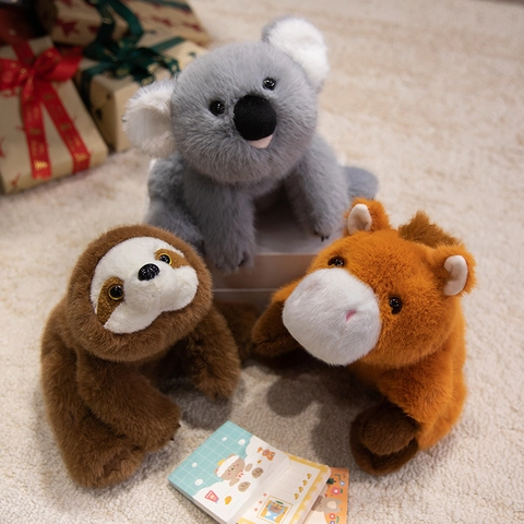 Cute Animal Plush Toy Soft Stuffed Panda Capybara Koala Raccoon Doll For Kids Gift Home Decoration Skin Friendly Fabric