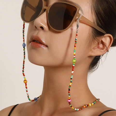 Colorful Acrylic Beaded Glasses Chain Eyewear Strap Anti-Lost Lanyard Fashion Seed Beads Women Sunglasses Holder