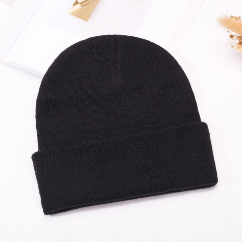 Gorro De Punto Con Forro De Satén Cuidado Del Cabello Cálido Invierno Color Sólido Gorro Con Dobladillo Unisex