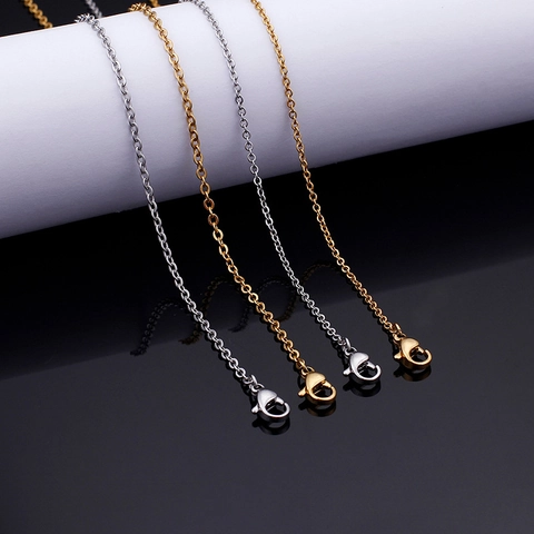 Stainless Steel Cable Chain Necklace Minimalist Thin O Shape Link Chain For Pendants DIY Jewelry Making Basic Clavicle