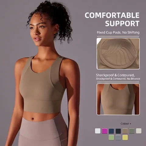 Reggiseno Sportivo Donna Top Yoga Con Coppe Fisse Schiena A Vogatore Traspirante Fitness Senza Maniche