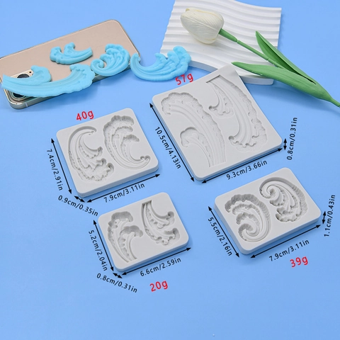 Siliconen Mal In De Vorm Van Een Zeegolf Voor DIY Taart Decoratie Fondant Hars Chocolade Zeep Handwerk Bakgereedschap Decoratief