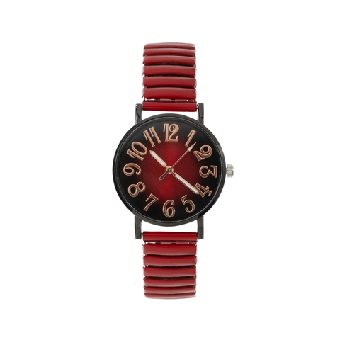 Dames Horloge Quartz Legering Kast Roestvrij Staal Elastische Rekband Ronde Wijzerplaat Gradiënt Arabische Cijfers Casual